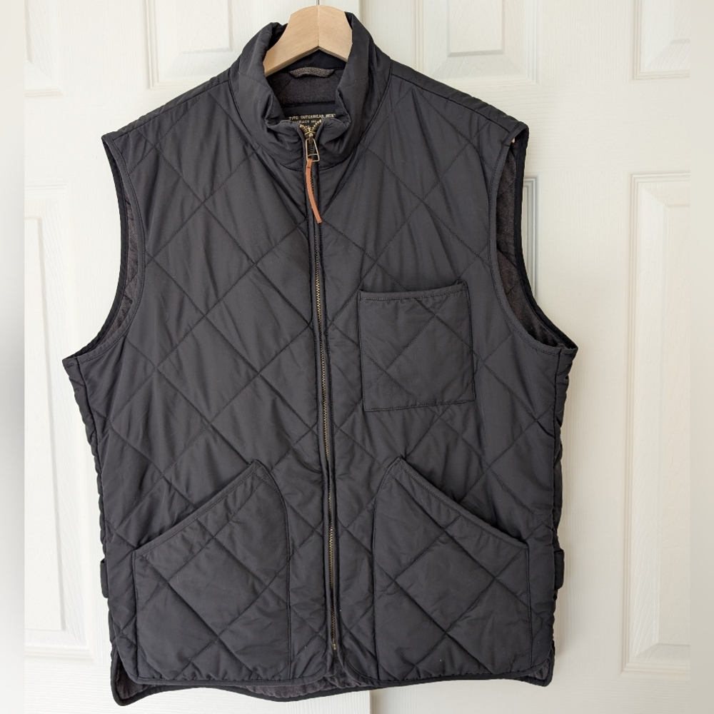 J. Crew Men's Sussex Navy Blue Quilted PrimaLoft Insulated Preppy Vest, size L